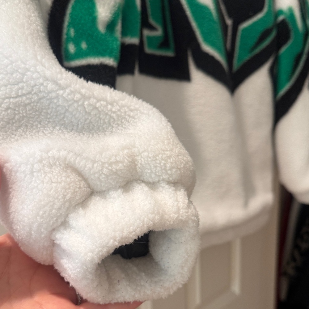 White and Green Graphic Fleece Jacket - Picture 4 of 4